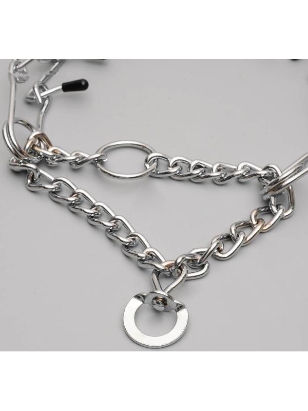 Ошейник-удавка строгий с защитными колпачками, 3 мм х 50 см