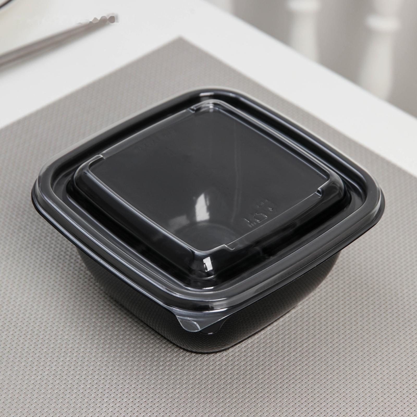 Набор одноразовых контейнеров, 550 мл, 12,6×12,6×6 см, 5 шт, цвет чёрный