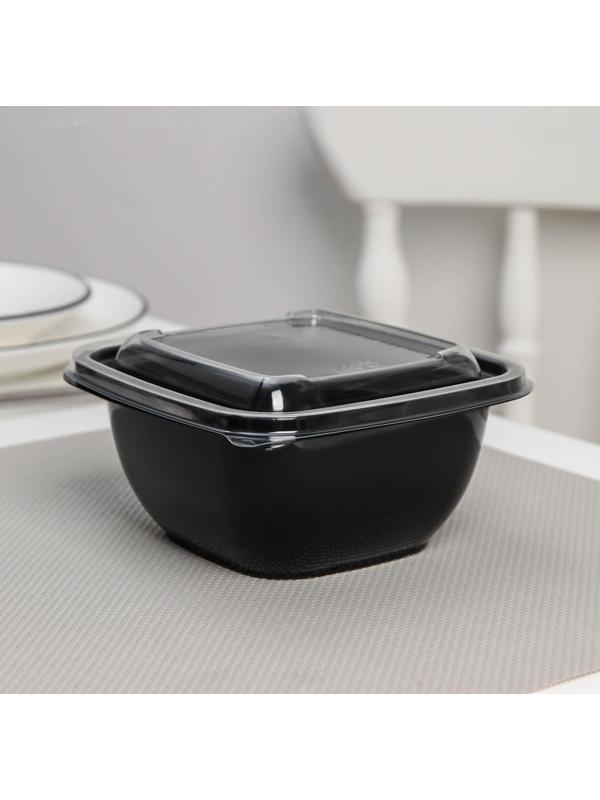 Набор одноразовых контейнеров, 550 мл, 12,6×12,6×6 см, 5 шт, цвет чёрный