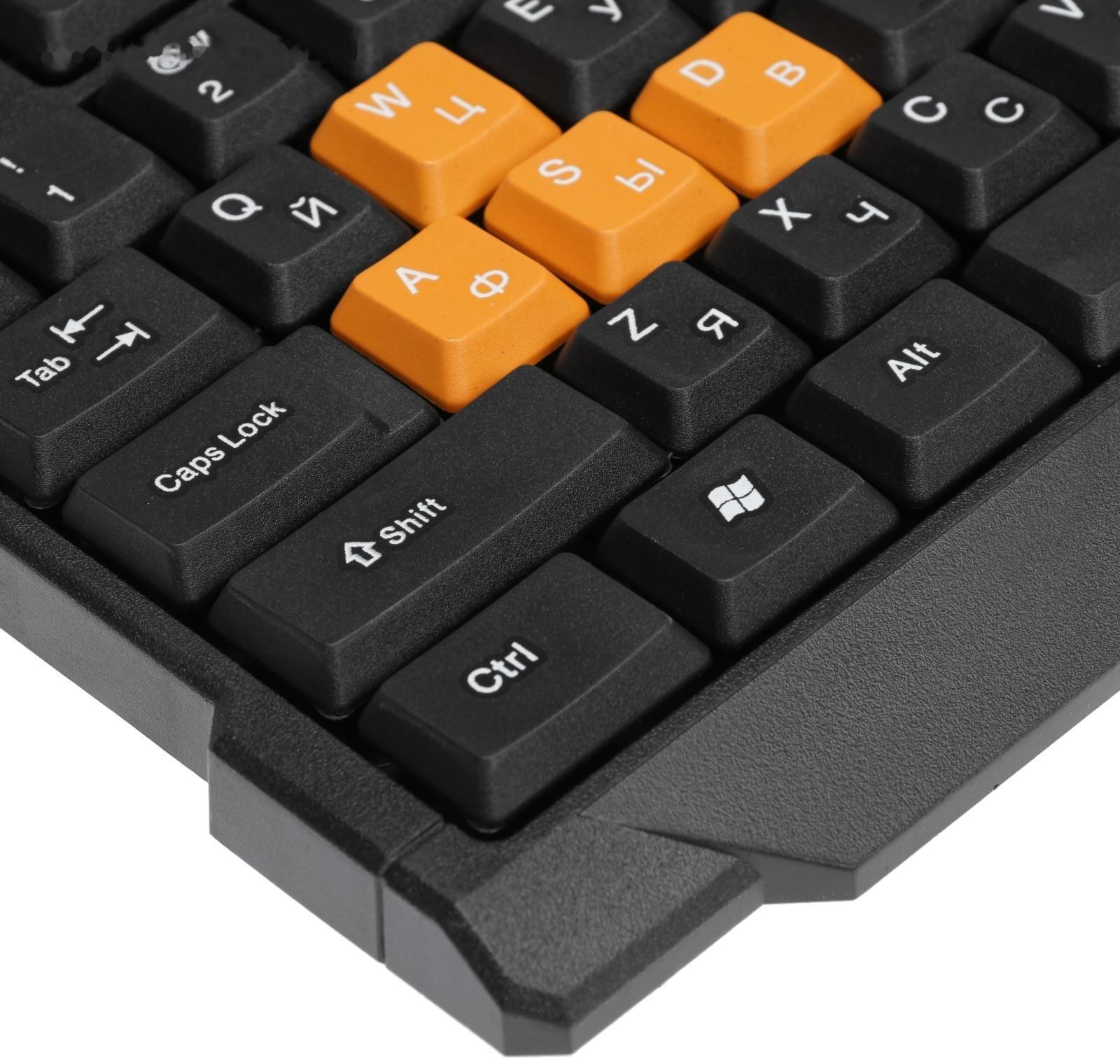 Клавиатура Ritmix RKB-151, игровая, проводная, мембранная, 104+16  клавиш, USB, чёрная