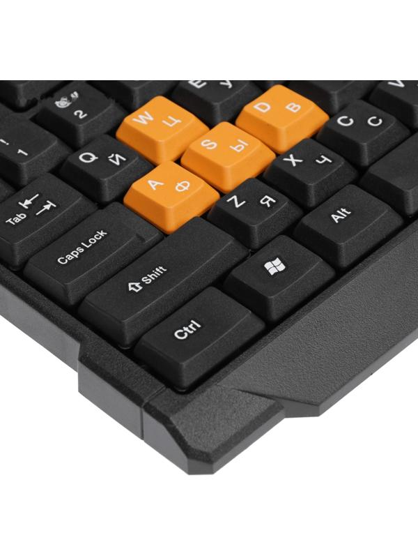 Клавиатура Ritmix RKB-151, игровая, проводная, мембранная, 104+16  клавиш, USB, чёрная