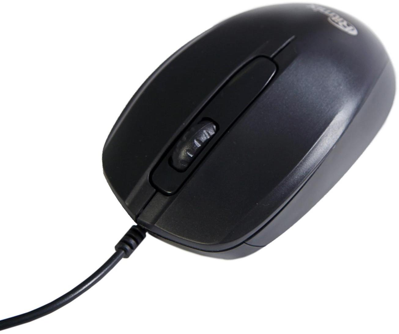 Комплект клавиатура и мышь Ritmix RKC-010, проводной, мембранный, 800 dpi, USB, черный