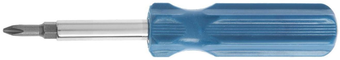 Отвертка комбинированная ТУНДРА, 4 в 1, пластиковая рукоятка, PH1/SL4 PH2/SL5 x 75 мм МИКС