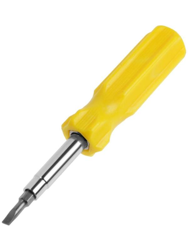 Отвертка комбинированная ТУНДРА, 4 в 1, пластиковая рукоятка, PH1/SL4 PH2/SL5 x 75 мм МИКС
