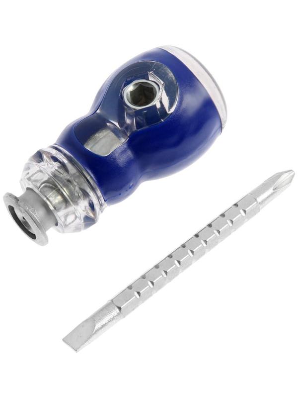 Отвертка комбинированная ТУНДРА, 3 в 1, двухкомпонентная рукоятка, PH2/SL6, 40-60 мм