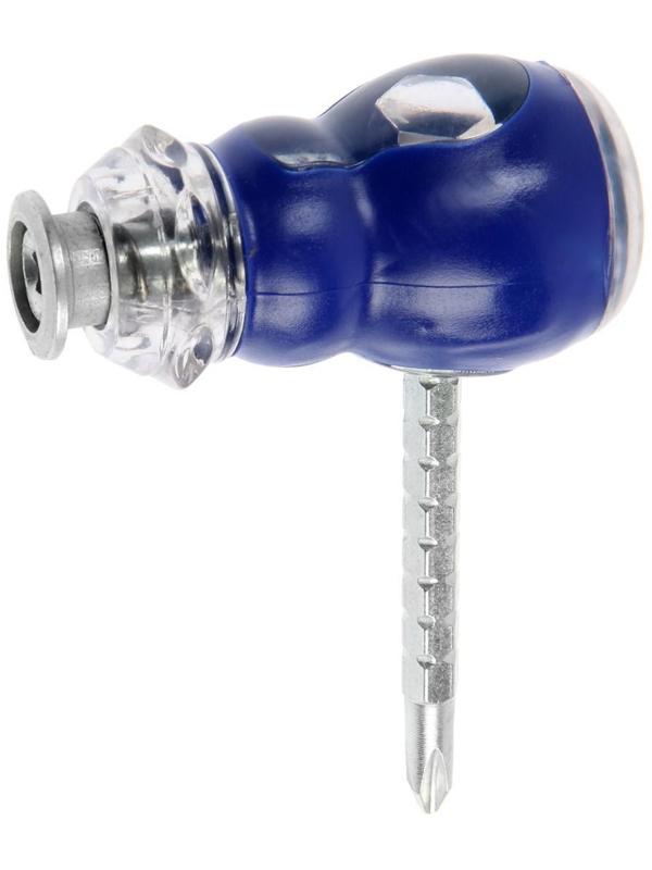 Отвертка комбинированная ТУНДРА, 3 в 1, двухкомпонентная рукоятка, PH2/SL6, 40-60 мм