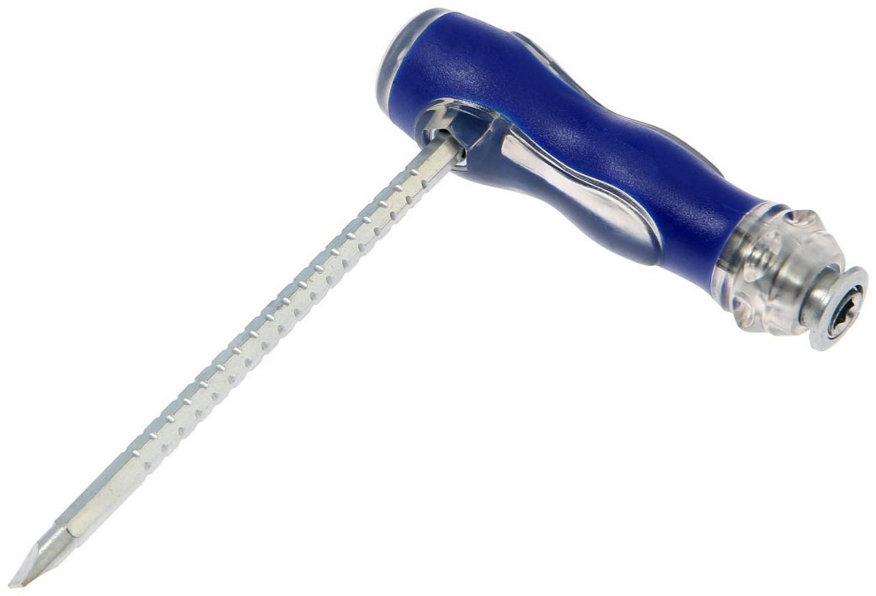 Отвертка комбинированная ТУНДРА, 3 в 1, изменяемая длина, 2К рукоятка, PH2/SL6 х 75-110 мм