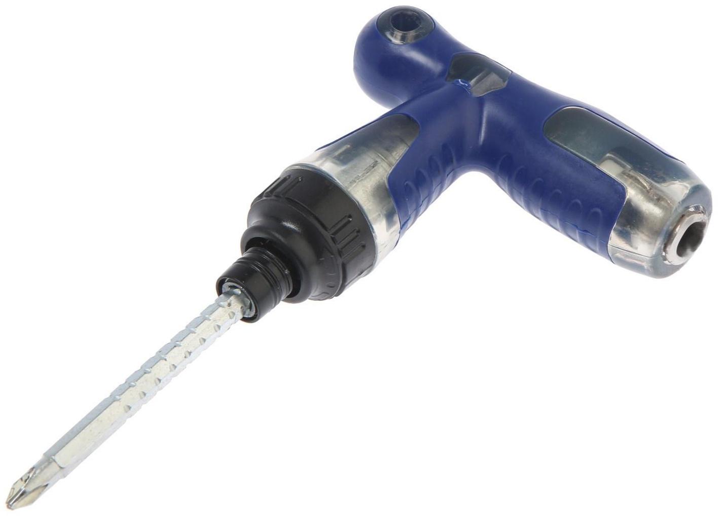 Отвертка комбинированная ТУНДРА, 3 в 1, реверс, 2К рукоятка, PH2/SL6 х 75-110 мм