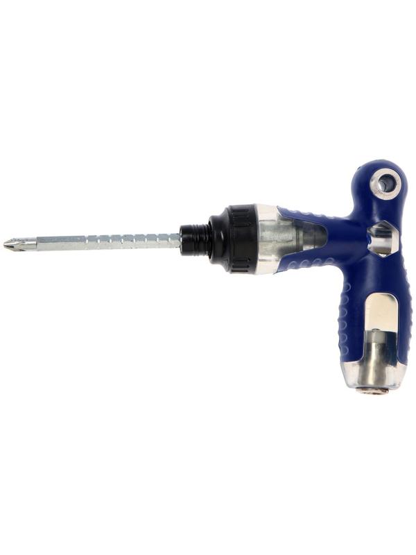 Отвертка комбинированная ТУНДРА, 3 в 1, реверс, 2К рукоятка, PH2/SL6 х 75-110 мм