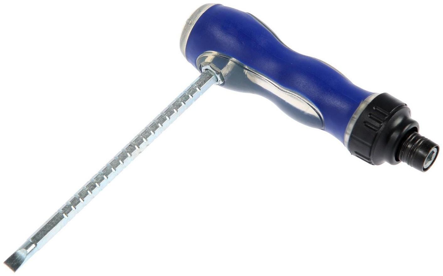 Отвертка комбинированная ТУНДРА, 3 в 1, реверс, 2К рукоятка, PH2/SL6 х 75-110 мм