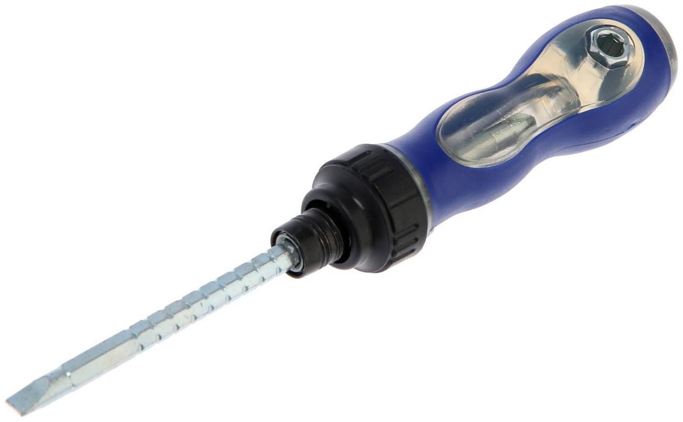 Отвертка комбинированная ТУНДРА, 3 в 1, реверс, 2К рукоятка, PH2/SL6 х 75-110 мм