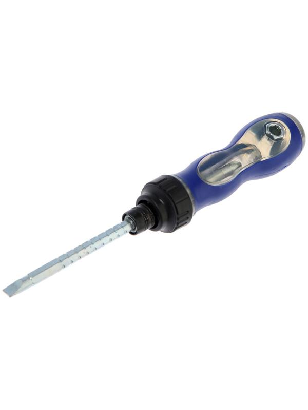 Отвертка комбинированная ТУНДРА, 3 в 1, реверс, 2К рукоятка, PH2/SL6 х 75-110 мм