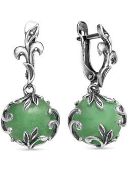 Серьги круг в листочках 