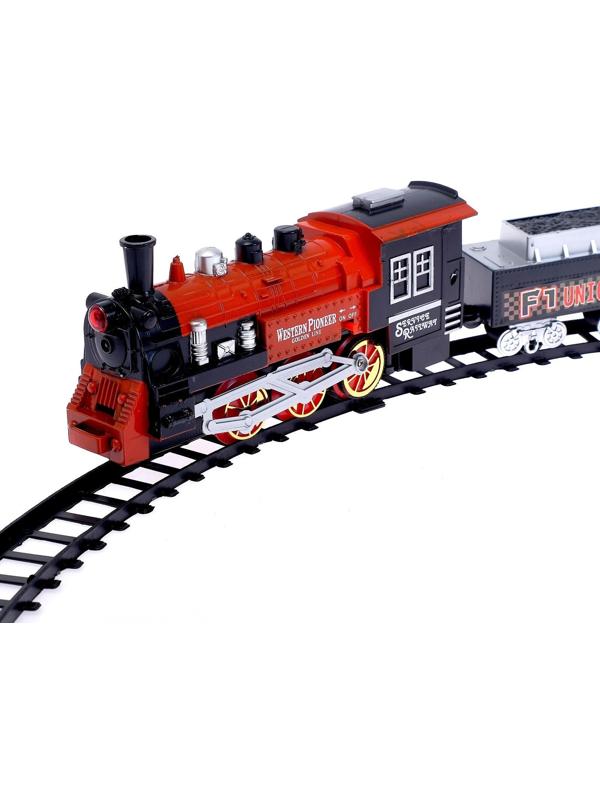 Железная дорога «Классический поезд», свет и звук, с дымом, работает от батареек