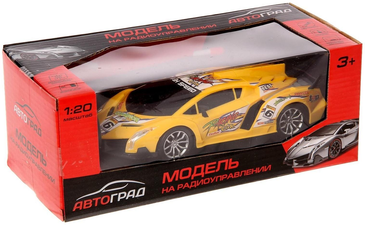 Машина радиоуправляемая «Ламбо», работает от батареек, цвет жёлтый