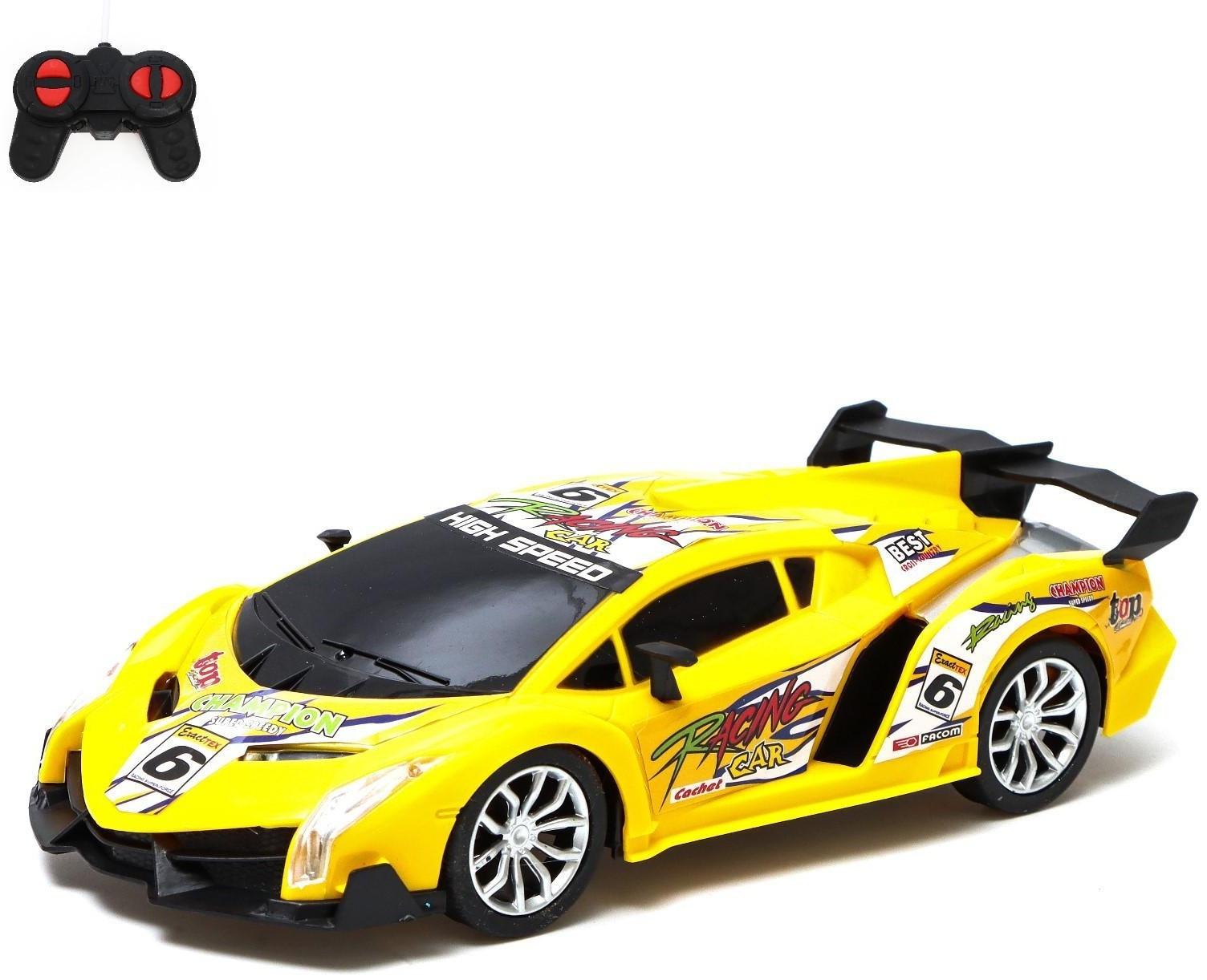 Машина радиоуправляемая «Ламбо», работает от батареек, цвет жёлтый