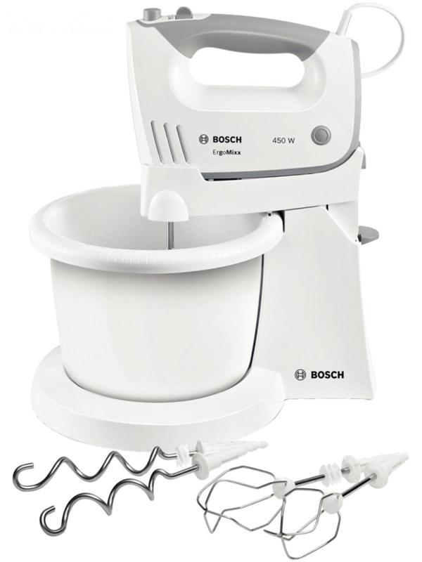 Миксер Bosch MFQ 36460, 450 Вт, 3 л, 5 скоростей, кнопка отсоединения насадок