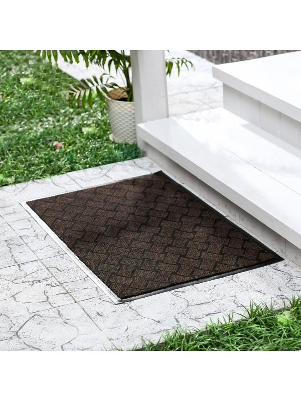 Коврик придверный влаговпитывающий «Крафт», 80×120 см, цвет коричневый
