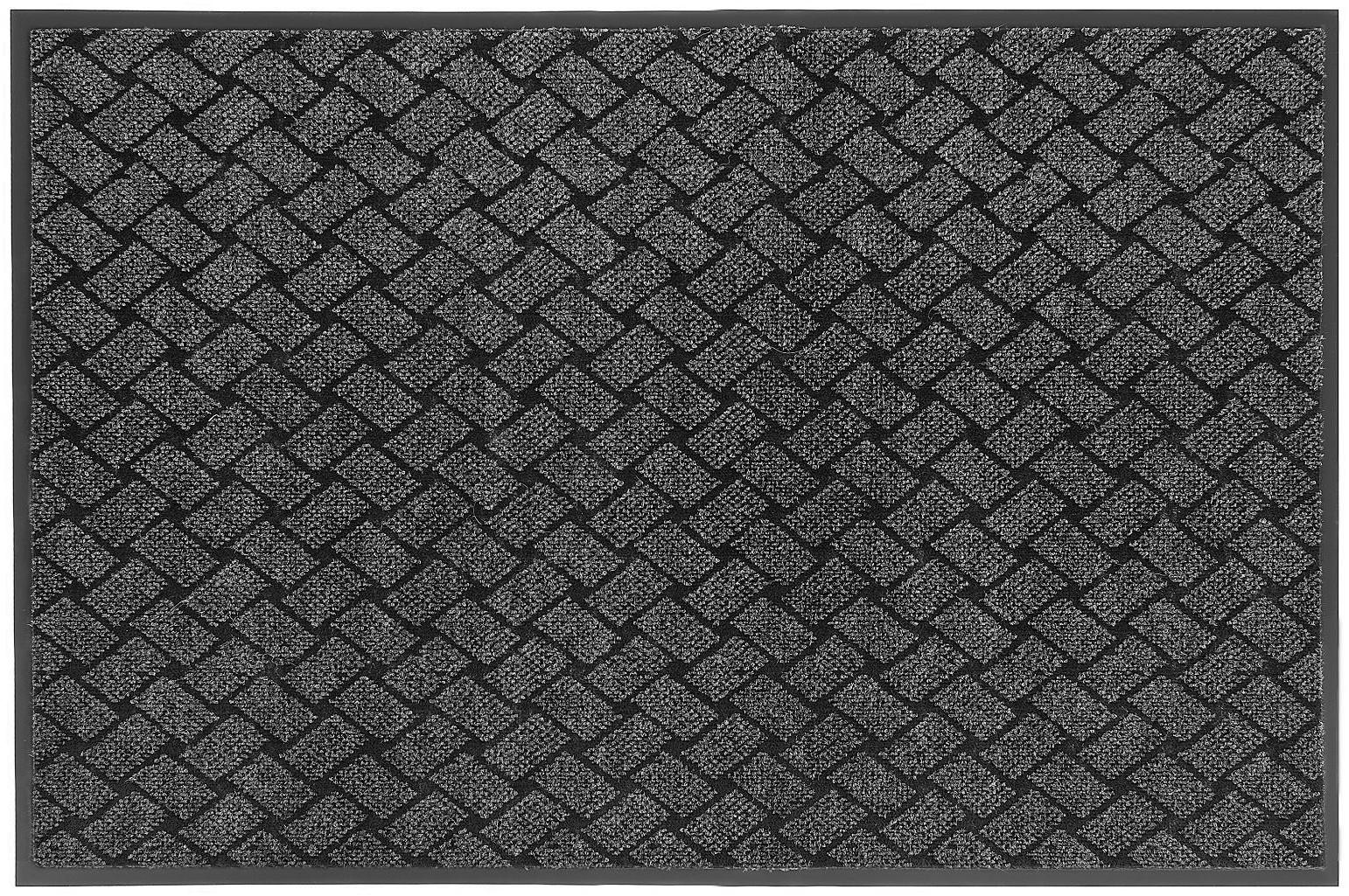 Коврик придверный влаговпитывающий «Крафт», 80×120 см, цвет серый