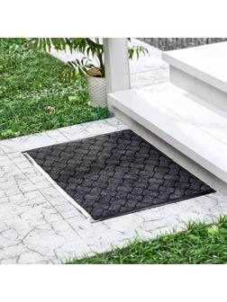 Коврик придверный влаговпитывающий «Крафт», 80×120 см, цвет серый