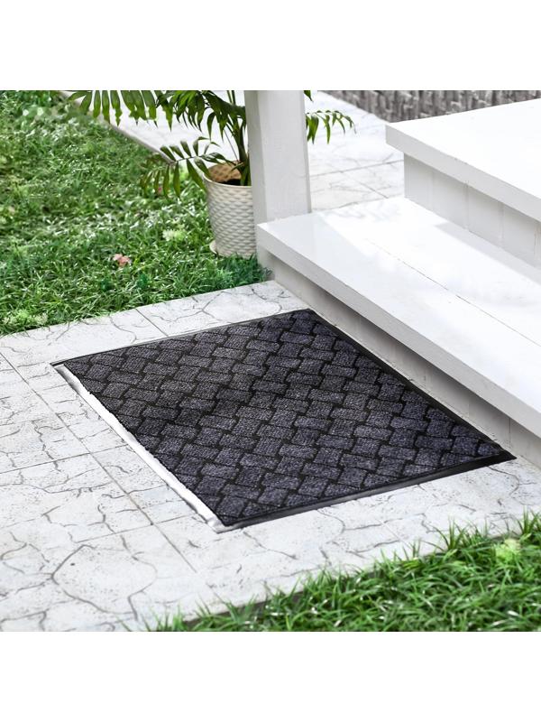 Коврик придверный влаговпитывающий «Крафт», 80×120 см, цвет серый