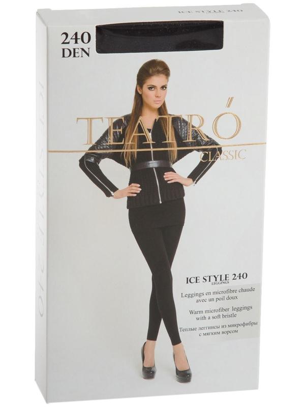 Легинсы женские из микрофибры с ворсом Ice Style leggings 240 цвет чёрный (nero), размер 4