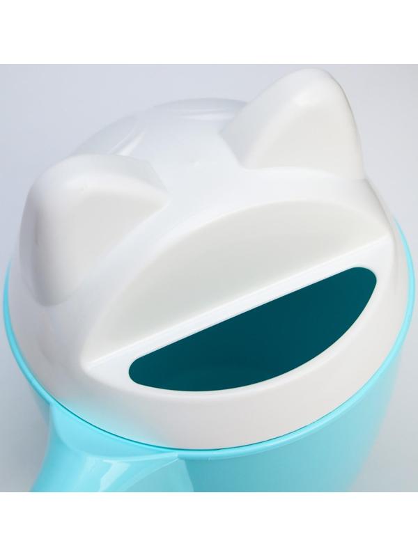 Ковш для купания и мытья головы, детский банный ковшик, хозяйственный «Котофей», 1 литр, цвет голубой