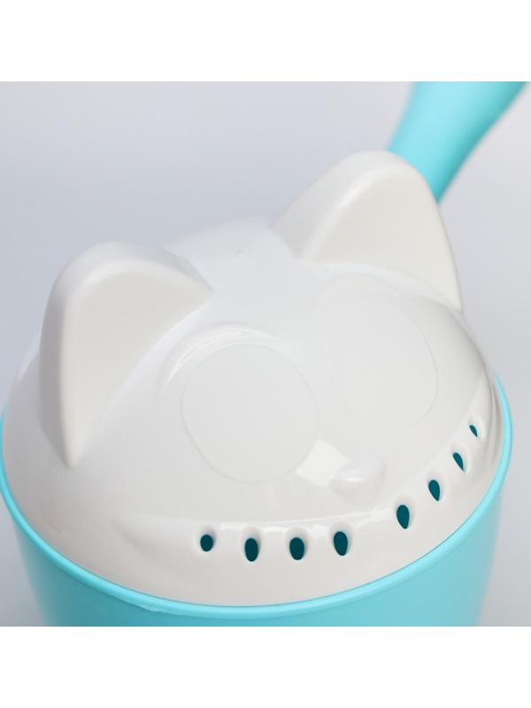 Ковш для купания и мытья головы, детский банный ковшик, хозяйственный «Котофей», 1 литр, цвет голубой