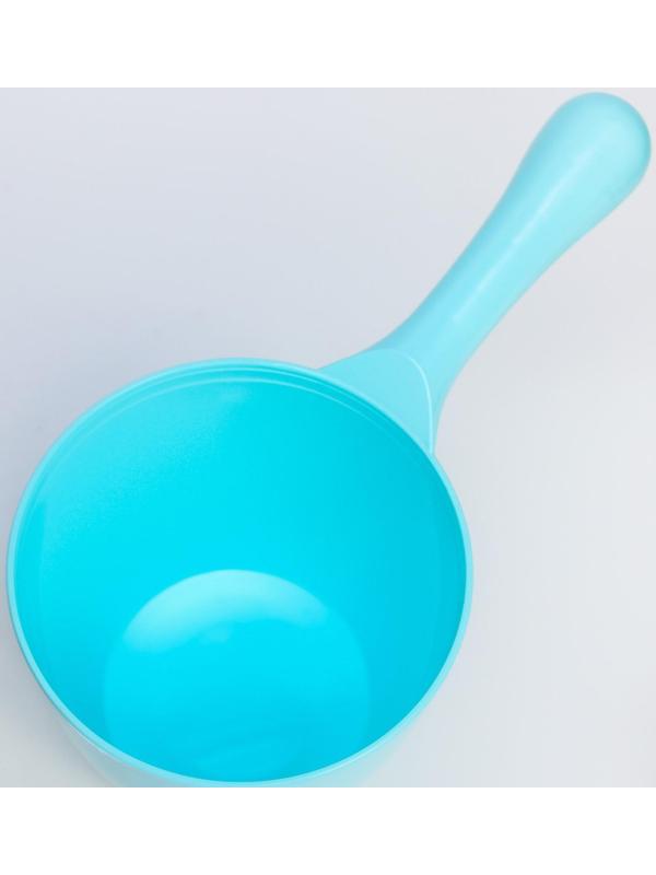 Ковш для купания и мытья головы, детский банный ковшик, хозяйственный «Котофей», 1 литр, цвет голубой