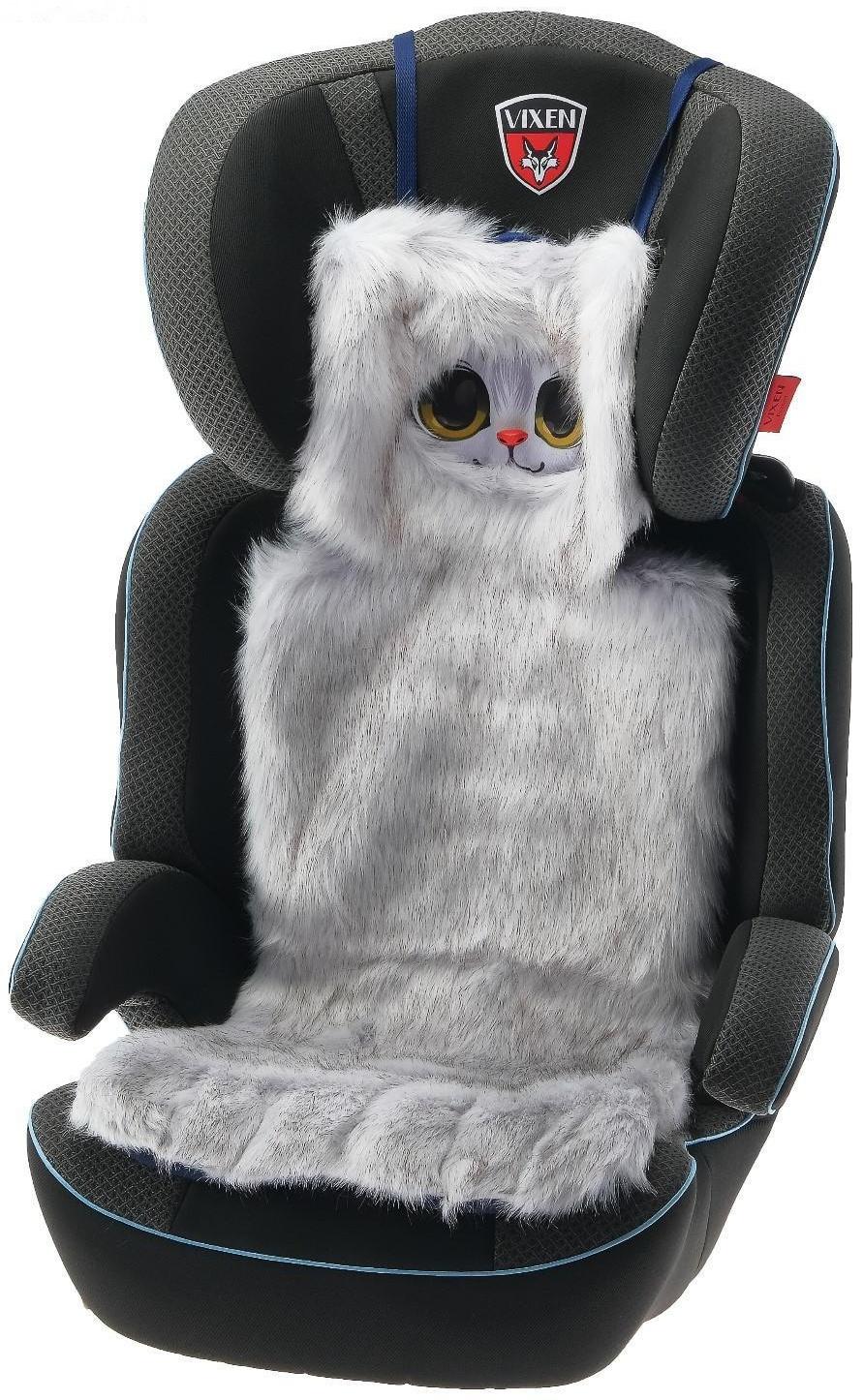 Накидка «АВТОНЯША» для детского автокресла, Кошечка, светло-серая