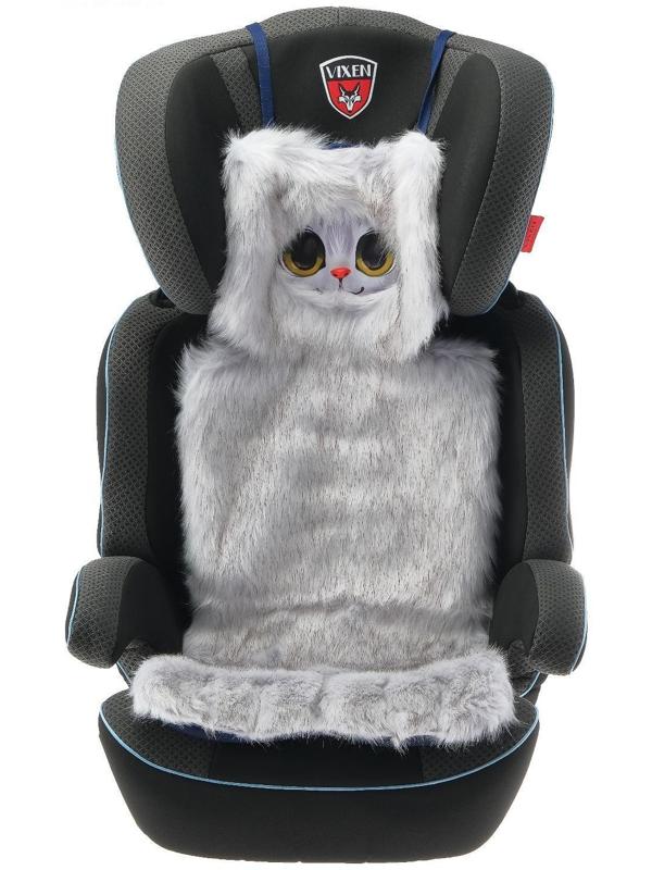 Накидка «АВТОНЯША» для детского автокресла, Кошечка, светло-серая