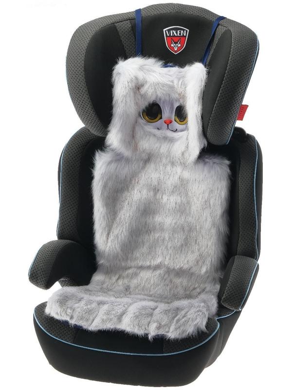 Накидка «АВТОНЯША» для детского автокресла, Кошечка, светло-серая