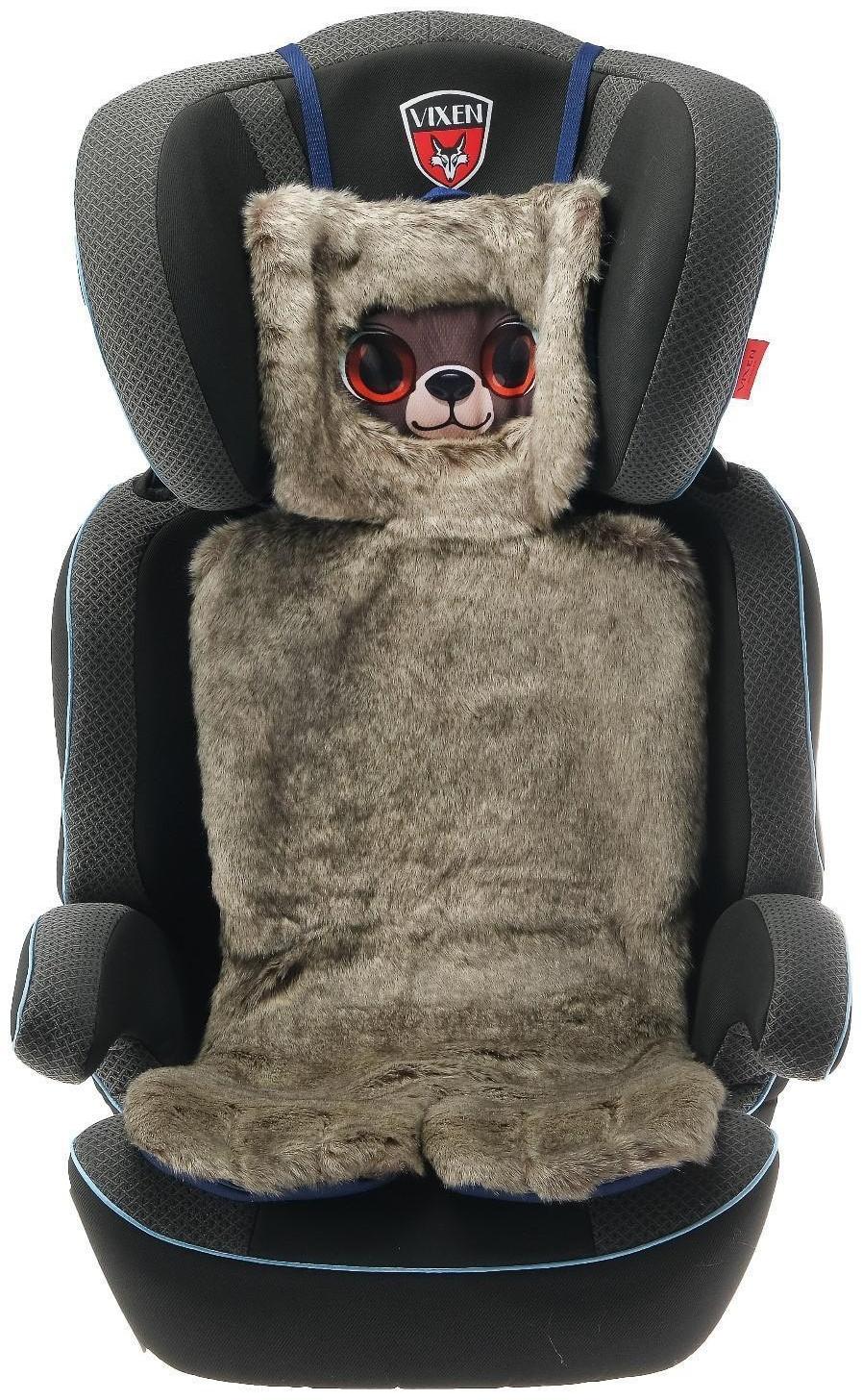 Накидка «АВТОНЯША» для детского автокресла, Мишка, серая