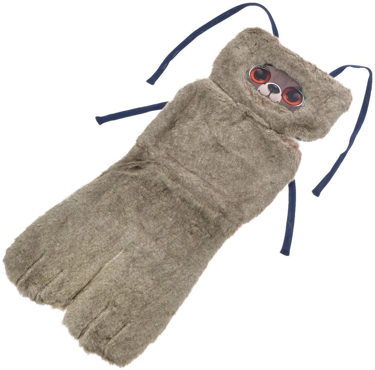 Накидка «АВТОНЯША» для детского автокресла, Мишка, серая