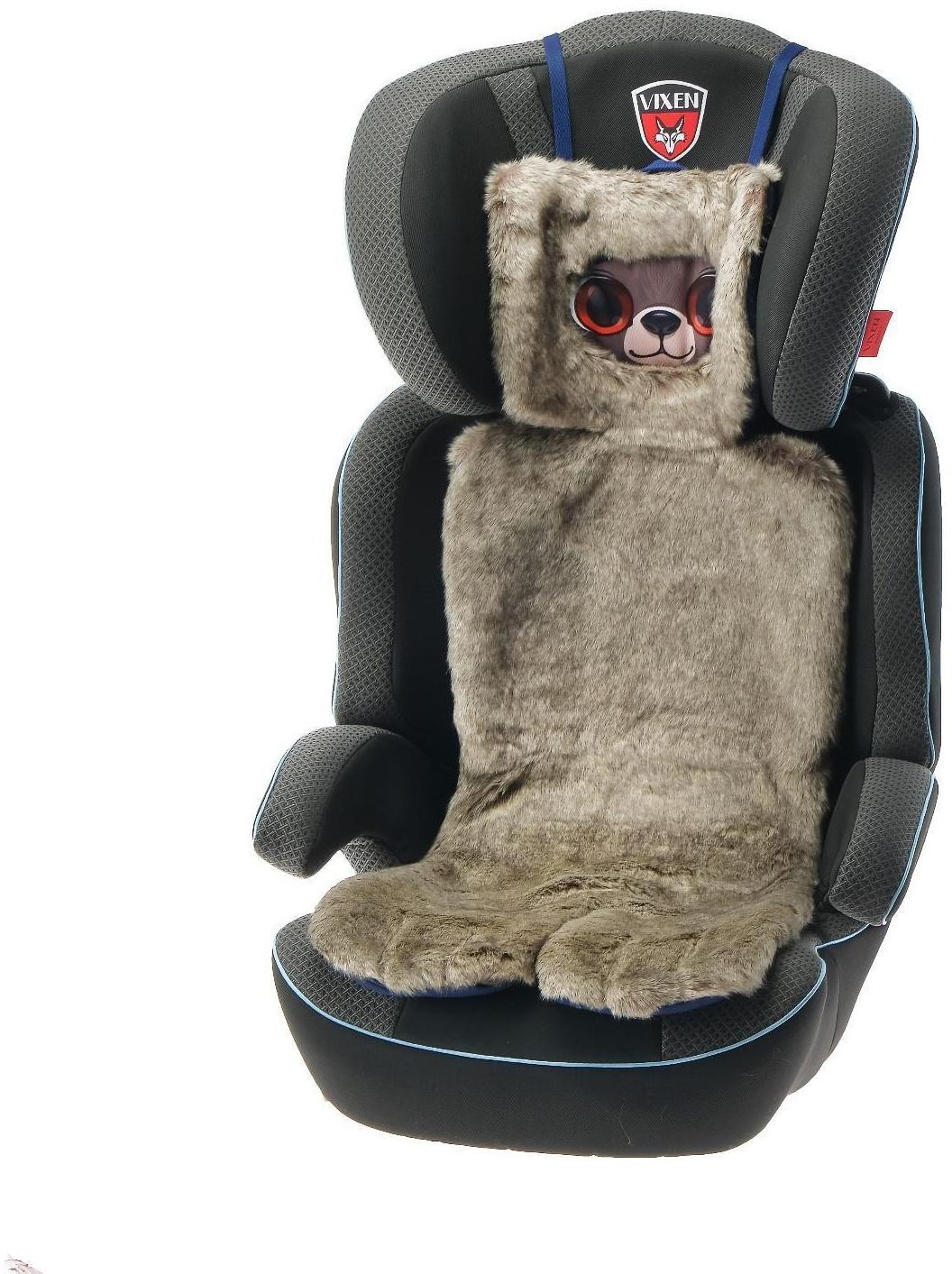 Накидка «АВТОНЯША» для детского автокресла, Мишка, серая