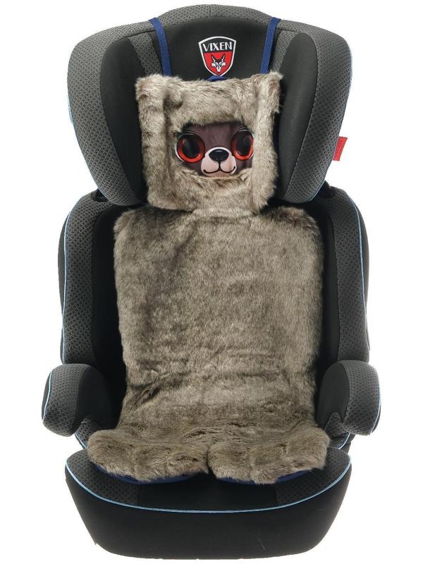 Накидка «АВТОНЯША» для детского автокресла, Мишка, серая
