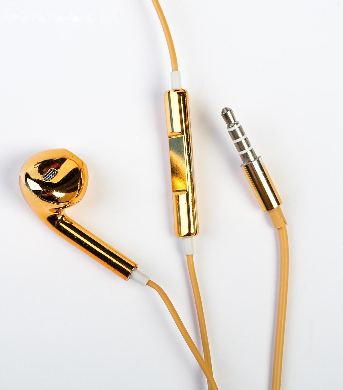 Наушники LuazON RX-13, вкладыши, микрофон, золотистые