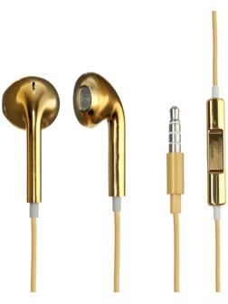 Наушники LuazON RX-13, вкладыши, микрофон, золотистые