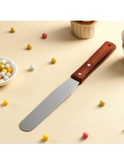 Лопатка-палетка с деревянной ручкой, прямая, 26,5 см