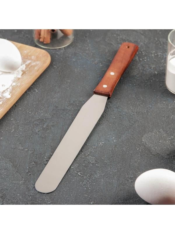 Лопатка-палетка с деревянной ручкой, прямая, 32 см