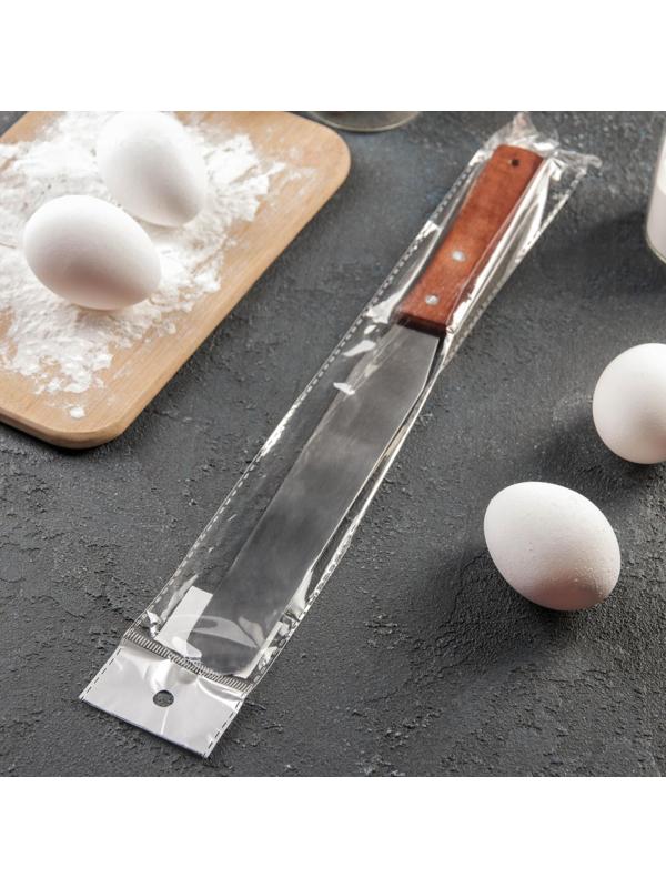 Лопатка-палетка с деревянной ручкой, прямая, 32 см