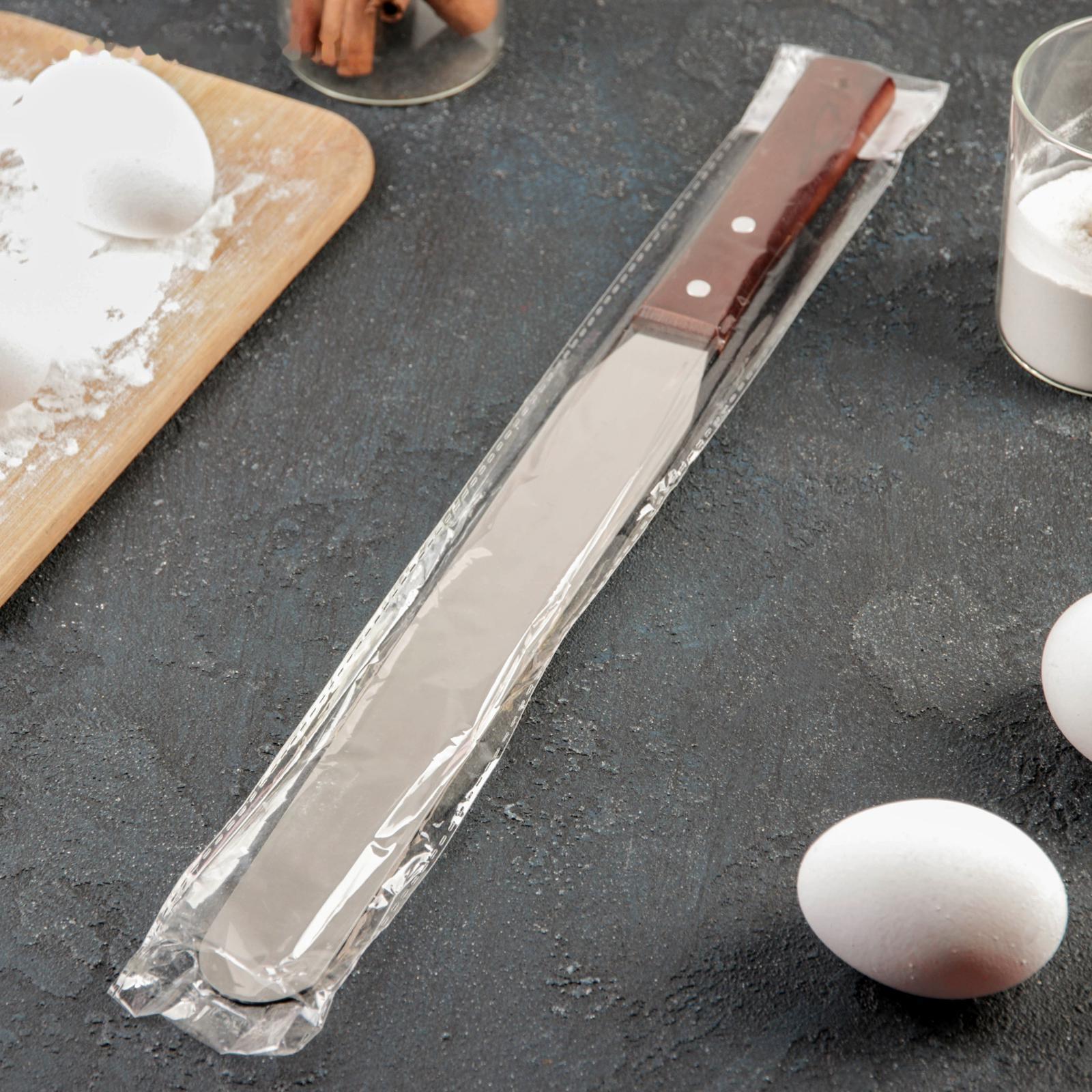 Лопатка-палетка с деревянной ручкой, прямая, 37 см