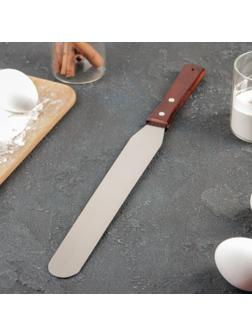 Лопатка-палетка с деревянной ручкой, прямая, 37 см