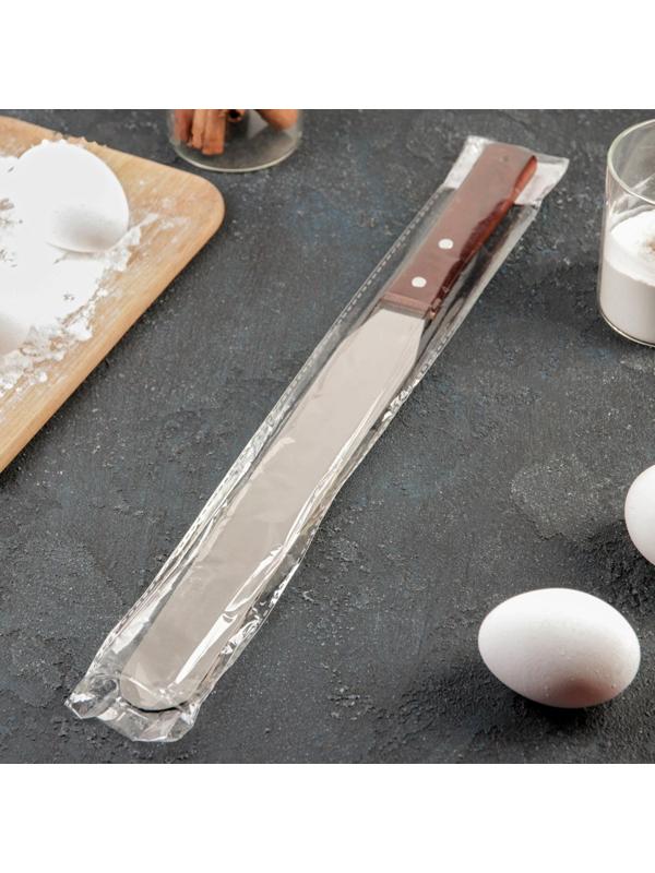 Лопатка-палетка с деревянной ручкой, прямая, 37 см