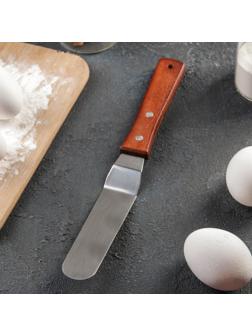 Лопатка-палетка с деревянной ручкой, изогнутая, 26 см