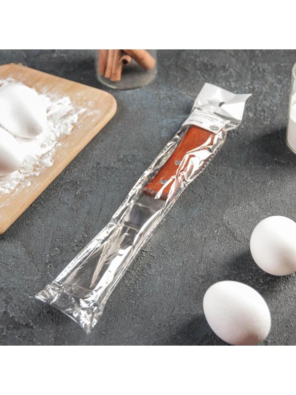 Лопатка-палетка с деревянной ручкой, изогнутая, 26 см