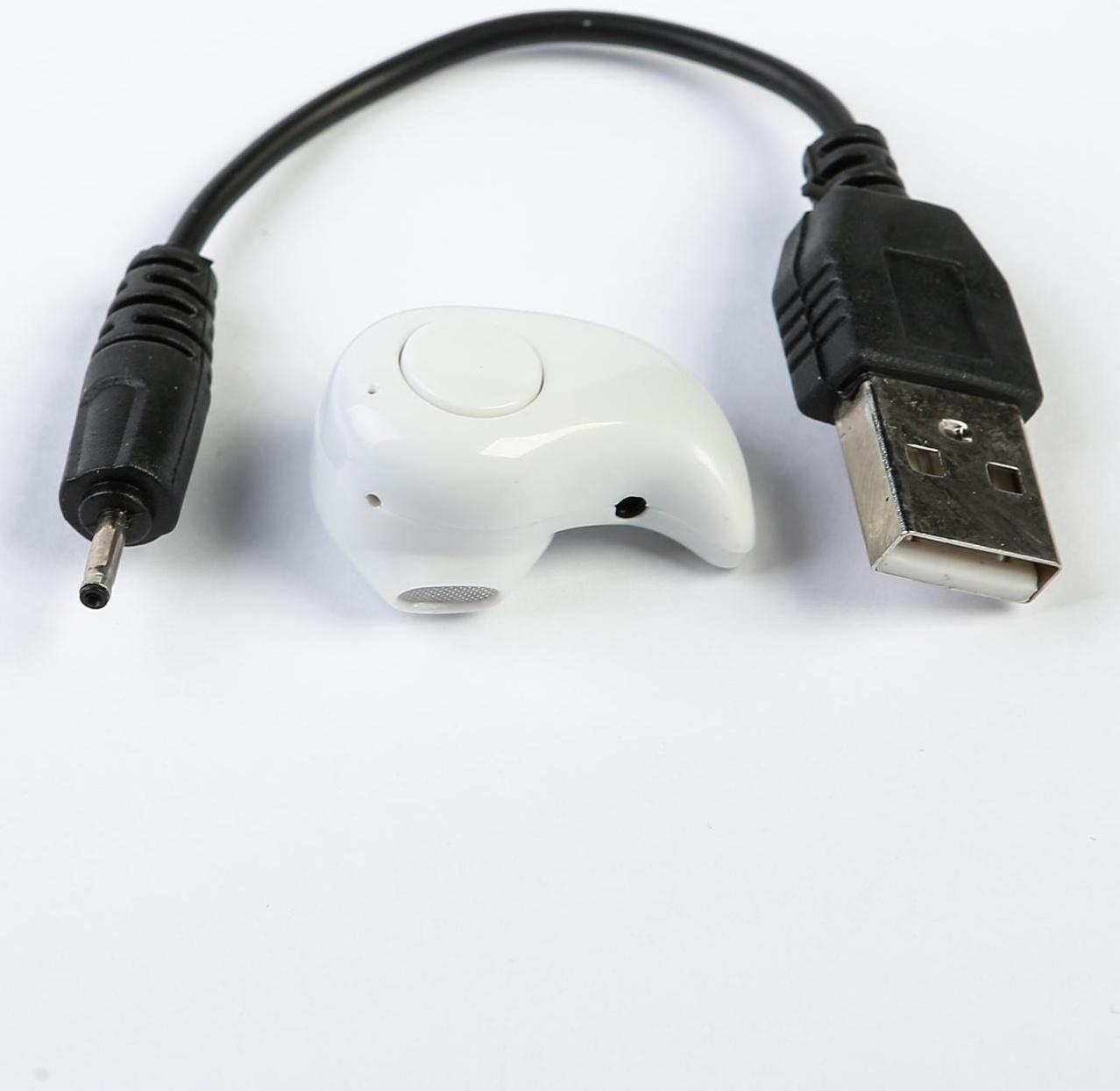 Наушник беспроводной LuazON RX-3, микрофон, АКБ 50 мАч, белые