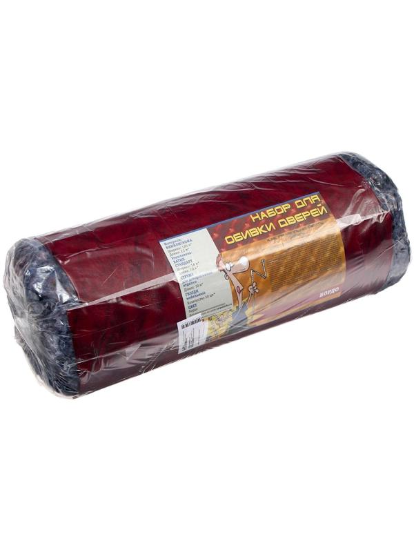 Комплект для обивки дверей 110 × 205 см: иск.кожа, ватин 5 мм, гвозди, струна, бордовый, «Ватин»