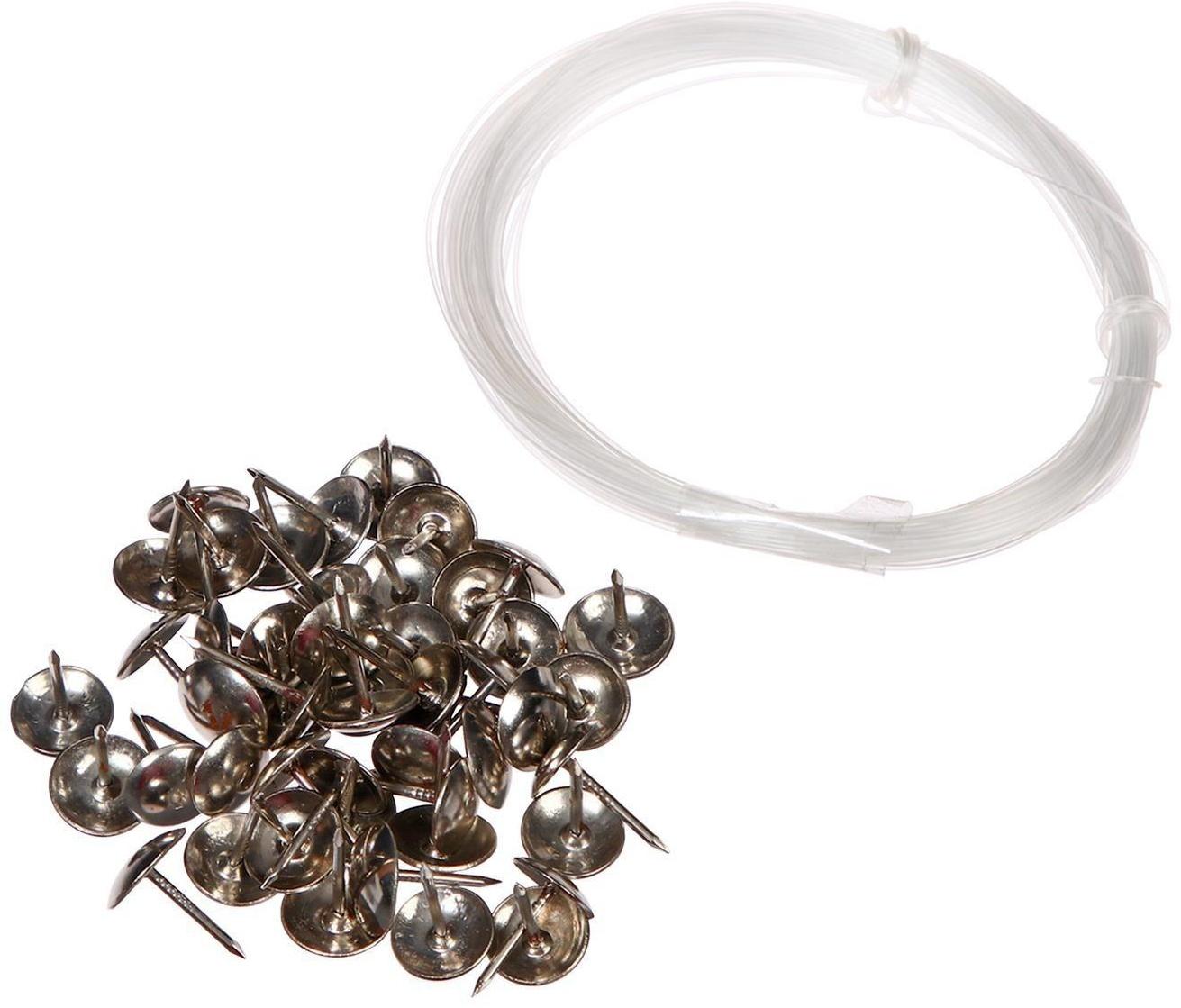 Комплект для обивки дверей 110 × 205 см: иск.кожа, поролон 3 мм, гвозди, коричневый, «Эконом»