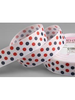 Лента репсовая «Горох», 25 мм, 23 ± 1 м, разноцветная